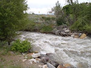 River at flood levels